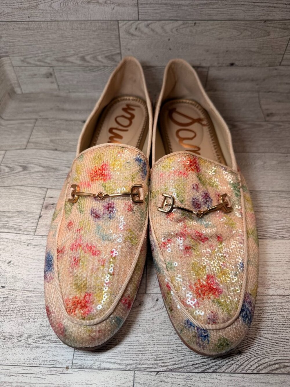 Sam Edelman Loraine Floral Sequin Bit Loafers Women's 9.5